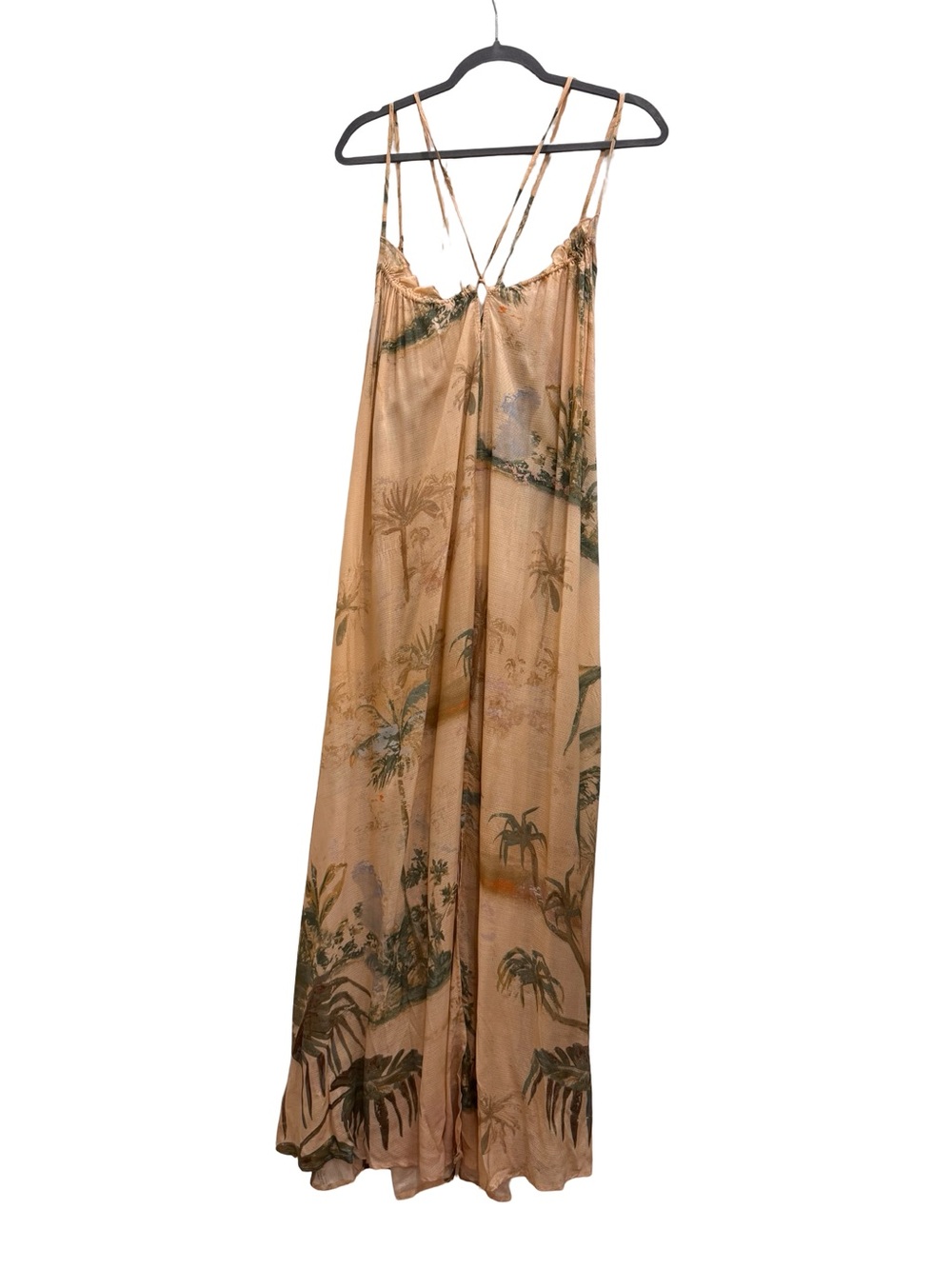 Anthropologie Peach and Olive Floral Maxi Dress - Picture 3 of 9